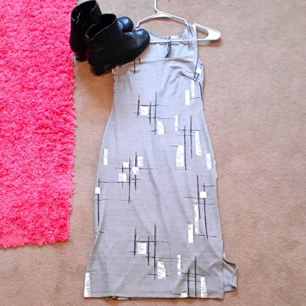 Gray fitted dress